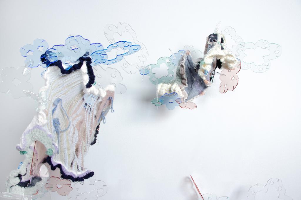 Into merged reality, an alternative fantasy · Mohair, alpaca, wool, cashmere, cotton, acrylic, transparent yarns · New York, United States · 2023